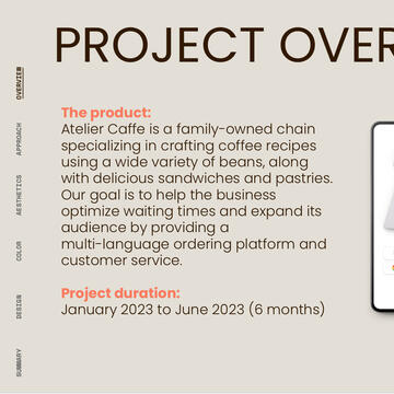 Atelier Caffe Project Overview
