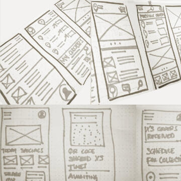 App paper wireframes